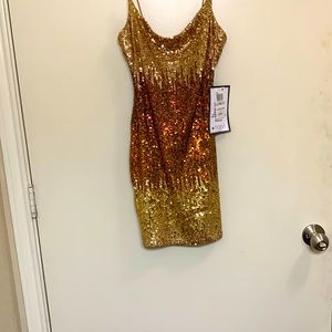 B.Darling sequin ombré gold dress size small